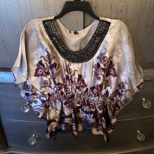 Dressy, satin shirt with beads
